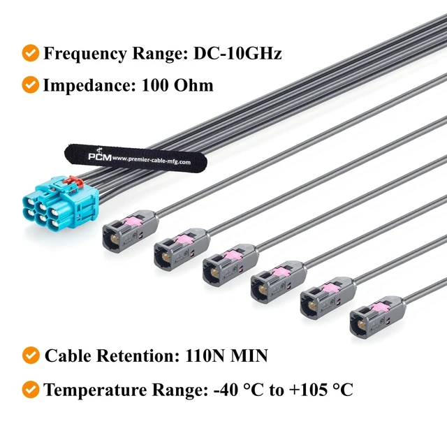 Alt view image 5 of 7 - 6-in-1 GEMnet Male to Female Gigabit Automotive Ethernet Cable (1.64FT)