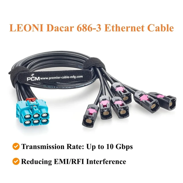 Alt view image 6 of 7 - 6-in-1 GEMnet Male to Female Gigabit Automotive Ethernet Cable (1.64FT)
