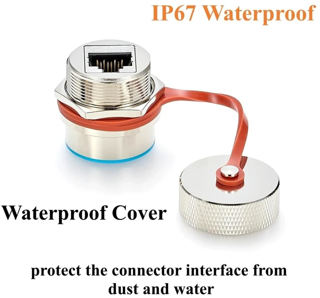 Alt view image 5 of 7 - IP67 Rugged RJ45 CAT6 Ethernet Female to Female Panel Mount Connector