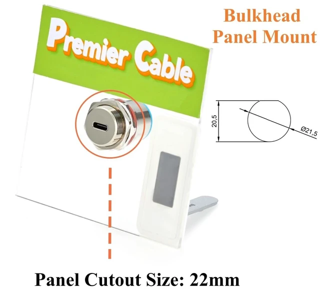 Alt view image 2 of 7 - IP67 Waterproof USB 3.1 C Female to Female Bulkhead Panel Mount Coupler