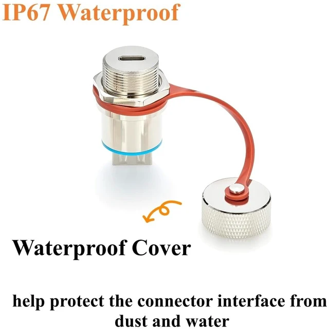Alt view image 6 of 7 - IP67 Rugged USB 3.1 C Female to USB 2.0 A Female Panel Mount Adapter (1Pc)