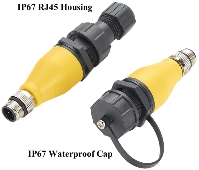 Alt view image 2 of 7 - M12 D Code 4Pin to RJ45 Panel Mount Feedthrough Adapter IP67 Waterproof Profinet RJ45 Cat5e to M12 Male Shielded Connector for Industrial Automation LoT Sensor