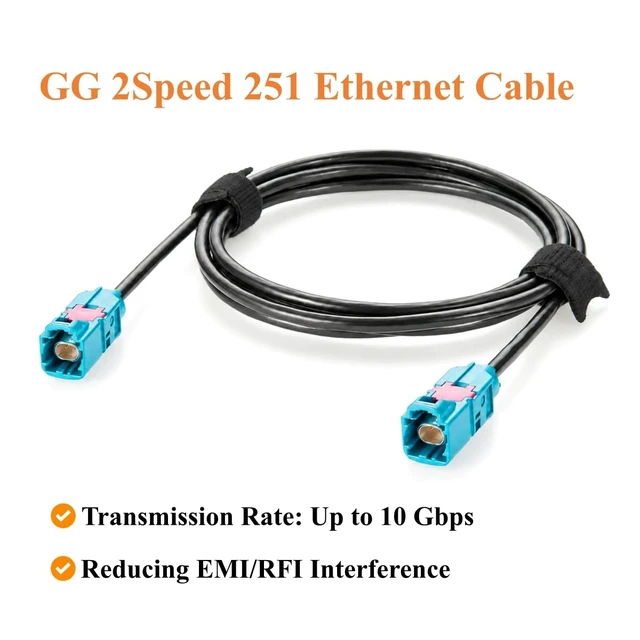 Alt view image 5 of 7 - H-MTD Z Code Male to Male Automotive Ethernet Cable, E6S10A-1CAZ5-Z (5M)