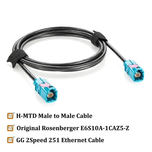Alt view image 2 of 7 - H-MTD Z Code Male to Male Automotive Ethernet Cable, E6S10A-1CAZ5-Z (5M)