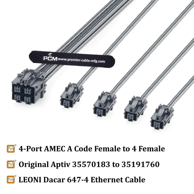 Alt view image 2 of 7 - Aptiv Quad AMEC A Code Female to Female Automotive Ethernet Cable (2M)