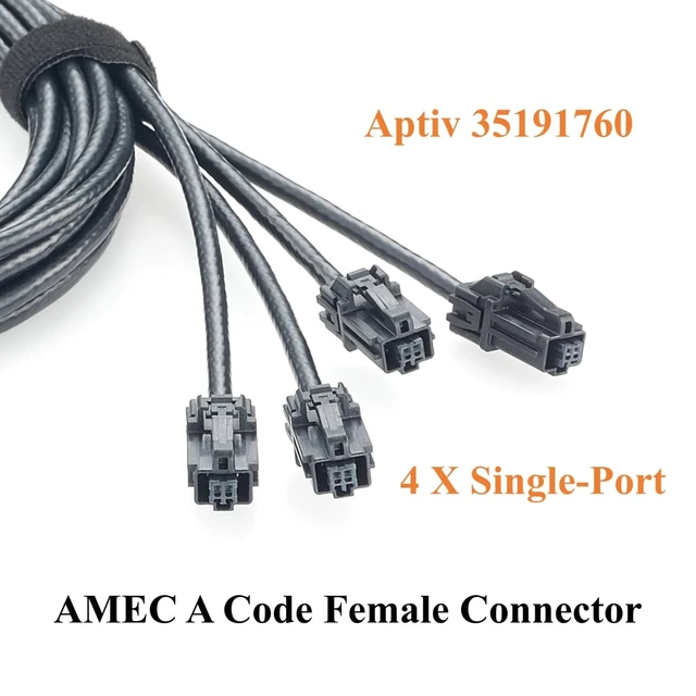 Alt view image 4 of 7 - Aptiv Quad AMEC A Code Female to Female Automotive Ethernet Cable (2M)