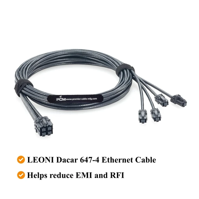 Alt view image 6 of 7 - Aptiv Quad AMEC A Code Female to Female Automotive Ethernet Cable (2M)
