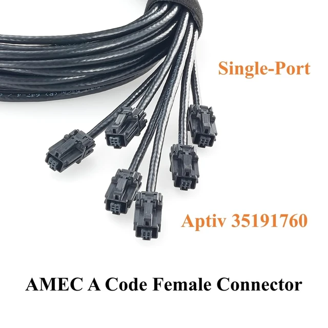 Alt view image 4 of 7 - Aptiv 6-in-1 AMEC A Code Female to Female Automotive Ethernet Cable (2M)