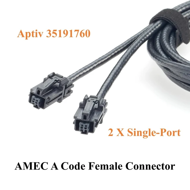 Alt view image 4 of 7 - Aptiv 2-Port AMEC A Code Female to Dual Female Automotive Ethernet Cable,2M