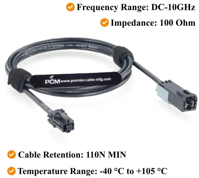 Alt view image 5 of 7 - Aptiv AMEC Male to Female Automotive Ethernet Cable, 35435069 to 35191760 (3M)
