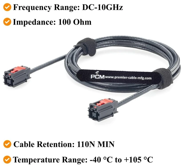 Alt view image 4 of 7 - Aptiv AMEC Female to Female Automotive Ethernet Cable with CPA, 35122188,2M