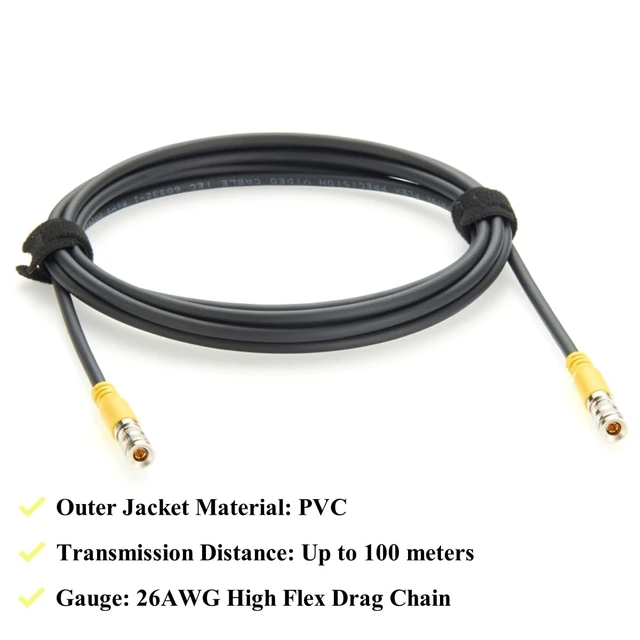 Alt view image 2 of 6 - 75 Ohm 12G SDI Din 1.0/2.3 Male to Din 1.0/2.3 Male HD-SDI Cable 4855R Coaxial Cable High Flex Drag Chain CoaXPress CXP-6 CXP-12 Cable for Machine Vision Industrial Camera HD Video (3M/10FT)