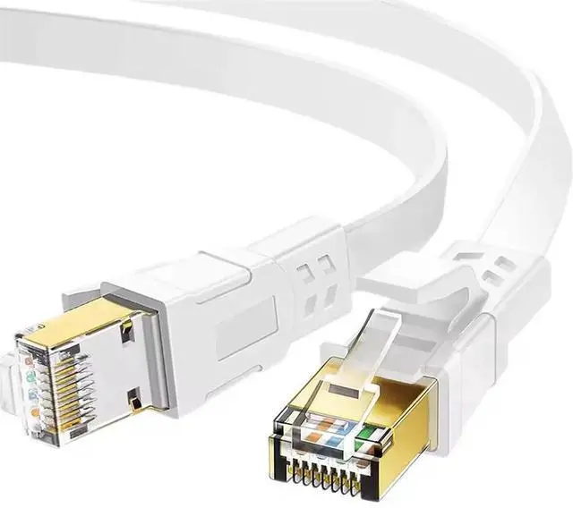 Main image of WISDUM Cat 8 Ethernet Cable 33Ft, High Speed 40Gbps Flat Internet Network LAN Cable,Faster Than Cat7/Cat6/Cat5, Durable Patch Cord with Gold Plated RJ45 Connector for Xbox,PS4,Router, Modem,Gaming