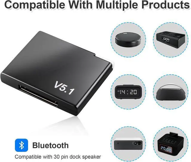 Alt view image 4 of 6 - 30 Pin Bluetooth Adapter Receiver for Bose iPod Sounddock | and Other 30 Pin Dock Speakers, Portable Digital Music System Home Entertainment Speaker, Not for Car or Motorcycle