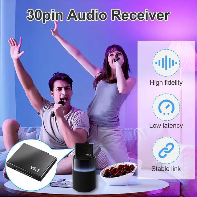 Alt view image 2 of 6 - 30 Pin Bluetooth Adapter Receiver for Bose iPod Sounddock | and Other 30 Pin Dock Speakers, Portable Digital Music System Home Entertainment Speaker, Not for Car or Motorcycle