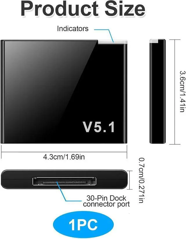 Alt view image 5 of 6 - 30 Pin Bluetooth Adapter Receiver for Bose iPod Sounddock | and Other 30 Pin Dock Speakers, Portable Digital Music System Home Entertainment Speaker, Not for Car or Motorcycle