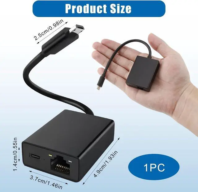 Alt view image 6 of 7 - Ethernet Adapter for Fire TV Stick, Firestick Micro USB to RJ45 Ethernet | Network Adapter Compatible with Chromecast Google Home Mini, 4K Fire TV and More Streaming Sticks
