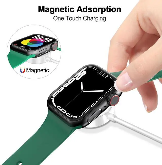 Alt view image 4 of 6 - 2026 Upgraded for Apple Watch Charger Magnetic USB C Fast Charging Cable | Wireless iWatch Chager Cable Dual-Chip Compatible with Apple Watch Series Ultra/SE/11/10/9/8/7/6/5/4/3/2-3.3FT,White