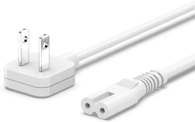 Main image of 5ft Flat Extension Power Cord Replacement 10A, Figure 8 AC Cable Slim Plug 2 Prong for Anker, Ugreen, Baseus, Creative Design, MSTJRY, Upoy Charger, Power Supply for Xbox, TV, Low Profile