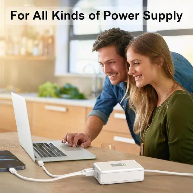 Alt view image 6 of 6 - 5ft Flat Extension Power Cord Replacement 10A, Figure 8 AC Cable Slim Plug 2 Prong for Anker, Ugreen, Baseus, Creative Design, MSTJRY, Upoy Charger, Power Supply for Xbox, TV, Low Profile