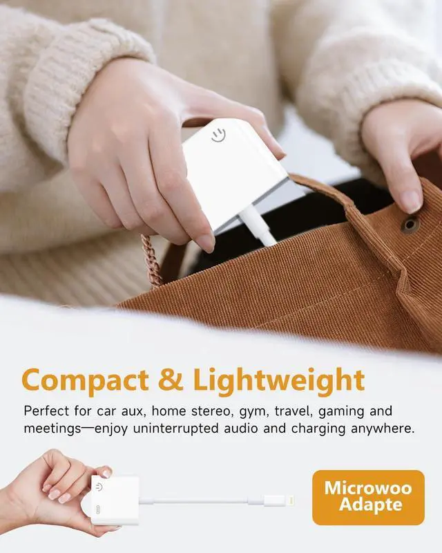 Alt view image 6 of 7 - Lightning to 3.5mm Headphone Jack Adapter, Apple MFi Certified 2-in-1 Charger & Audio Dongle for iPhone 14/13/12/11/XS/XR, Charge & Listen,DAC Chip,Hi-Fi Sound,for Car Aux, Home, Travel (2, White)