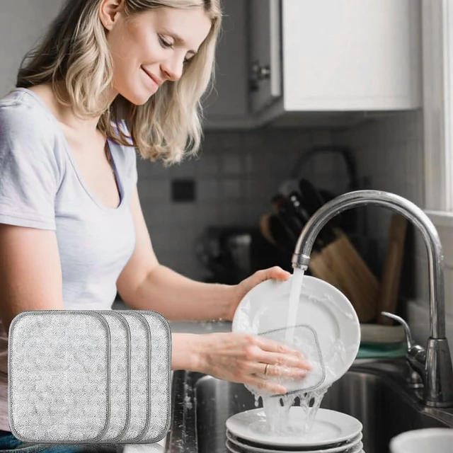 Alt view image 6 of 6 - 2025 New Multipurpose Wire Dishwashing Rags for Wet and Dry, Reusable Metal Scrubbing Pads Sponge Cloths, Non-Scratch Wire Dishcloth for Cleaning Kitchen Dishes, Sinks (Green 5 Pcs)
