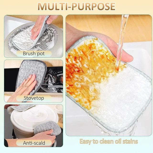 Alt view image 3 of 6 - 2025 New Multipurpose Wire Dishwashing Rags for Wet and Dry, Reusable Metal Scrubbing Pads Sponge Cloths, Non-Scratch Wire Dishcloth for Cleaning Kitchen Dishes, Sinks (Green 5 Pcs)