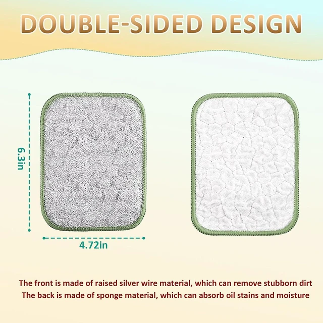 Alt view image 2 of 6 - 2025 New Multipurpose Wire Dishwashing Rags for Wet and Dry, Reusable Metal Scrubbing Pads Sponge Cloths, Non-Scratch Wire Dishcloth for Cleaning Kitchen Dishes, Sinks (Green 5 Pcs)