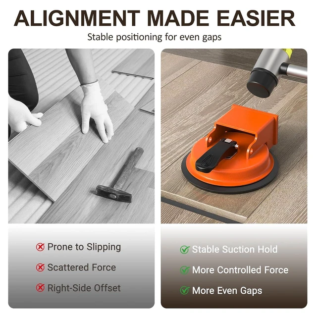 Alt view image 7 of 7 - Floor Gap Fixer Tool, 2026 New Heavy Duty Floor Gap Fixer Tool, Enhanced Vacuum Suction Cup, Flooring Gap Repair Tool for Laminate, Vinyl, Wood & Tile Flooring (Orange)