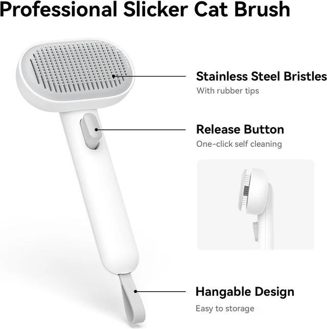Alt view image 2 of 6 - Cat Brush for Shedding, Cat Brushes for Indoor Cats, Cat Brush for Long or Short Haired Cats, Cat Grooming Brush Cat Comb for Kitten Rabbit Massage Removes Loose Fur