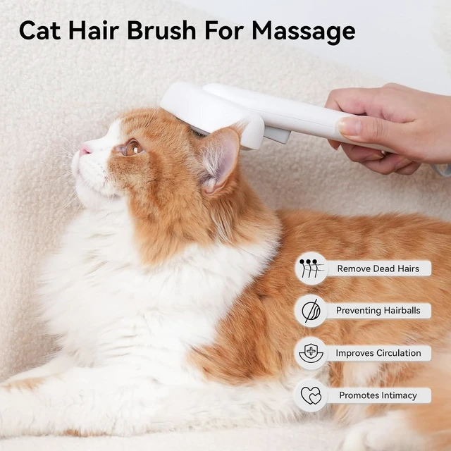Alt view image 6 of 6 - Cat Brush for Shedding, Cat Brushes for Indoor Cats, Cat Brush for Long or Short Haired Cats, Cat Grooming Brush Cat Comb for Kitten Rabbit Massage Removes Loose Fur