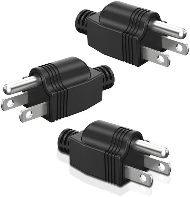 Main image of 5-15P Electrical Replacement Plugs ,3 Prong Power Replacement Type, Extension Cord Ends 125V 15A 2Pole 3Wire Male Plug,Ground Neutral Generator Plug,Male 3-Pack