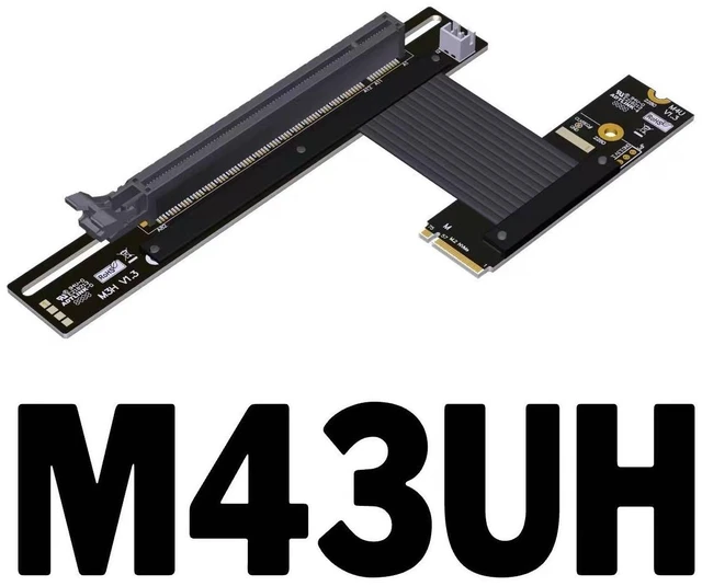 Main image of Gadget WISDUM ADT-LINK M.2 NVMe Key M to PCI Express 4.0 x16 Extender Adapter Cable Support M.2 NVMe SSD for GPU Graphics Video Cards with Sata Power Cable 64G/BPS (35cm,M43UH ) 5cm