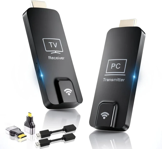 Main image of Phone/Tablet Wireless Mirroring-HDMI Transmitter and Receiver 328FT/100M, 5.8G/2.4G Display Adapter Dongle for PC/Laptop/Phone/Tablet to TV/Projector, 4K Input 1080P Output USB HDMI Extender