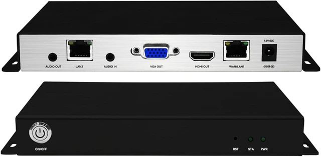 Main image of H.265/264 4K HDMI VGA Dual Ethernet Video Decoders, IP to IP Transcoder,HTTP HTTPS RTSP RTMP SRT UDP/RTP, Embedded RTMP Server,1/4/9CH Decoding Live Broadcasting YouTube Facebook