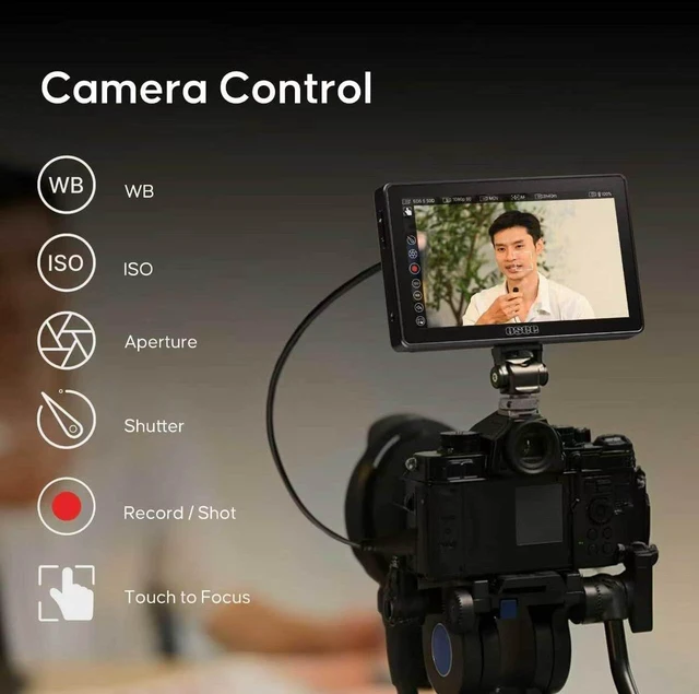 Alt view image 3 of 7 - G7 Pro 7-Inch 3000-Nit Touchscreen Camera Monitor with Camera Control
Touch Focus & Focus Tracking; 4K30 HDMI & 3G-SDI In/Out; WB, ISO, Aperture, Shutter & Record Control for Compatible Cameras