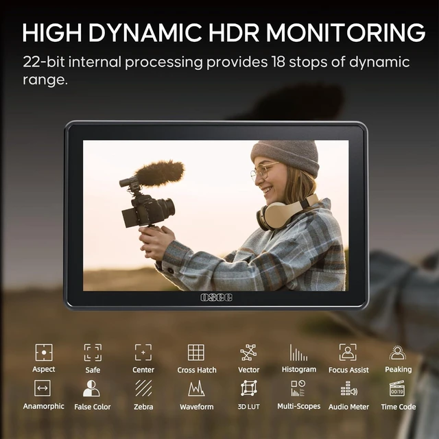 Alt view image 4 of 7 - G7 Pro 7-Inch 3000-Nit Touchscreen Camera Monitor with Camera Control
Touch Focus & Focus Tracking; 4K30 HDMI & 3G-SDI In/Out; WB, ISO, Aperture, Shutter & Record Control for Compatible Cameras