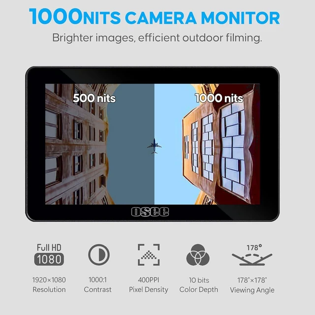 Alt view image 5 of 7 - Lilmon 5 1000 Nits High-Bright 5.5 inch Touch Screen DSLR Camera Field Monitor with 3D LUT HDR 4K HDMI in and Out Exposure Focus Assist Waveform Monitor