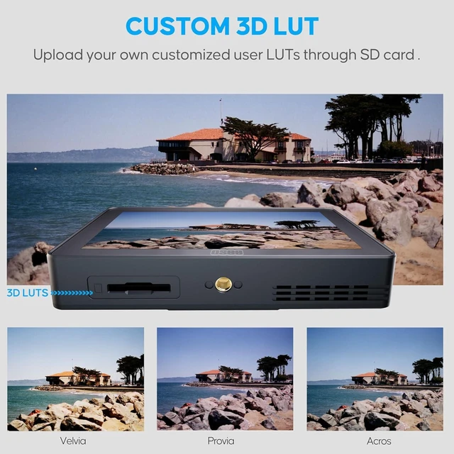 Alt view image 4 of 7 - Lilmon 5 1000 Nits High-Bright 5.5 inch Touch Screen DSLR Camera Field Monitor with 3D LUT HDR 4K HDMI in and Out Exposure Focus Assist Waveform Monitor