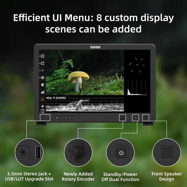 Alt view image 6 of 6 - Mega 22S 22inch Ultra Bright HDR Field Production Monitor VMKit with Sunhood Battery Plate Cstand Adapter Custom Foam Mold