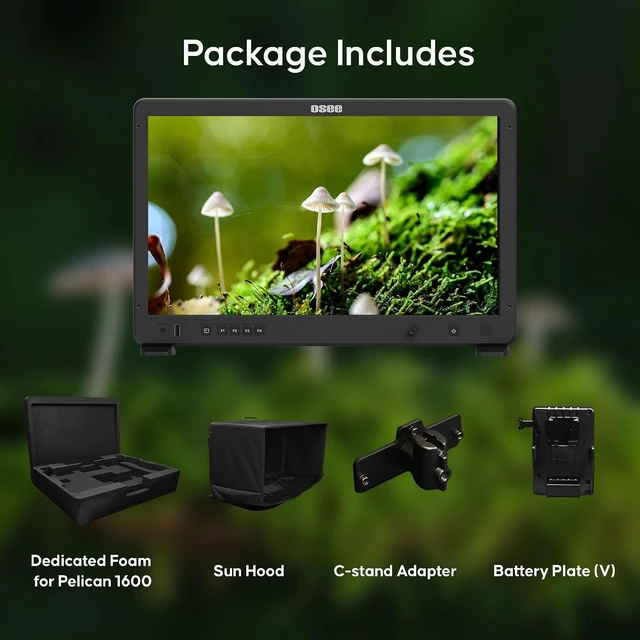 Alt view image 4 of 6 - Mega 22S 22inch Ultra Bright HDR Field Production Monitor VMKit with Sunhood Battery Plate Cstand Adapter Custom Foam Mold