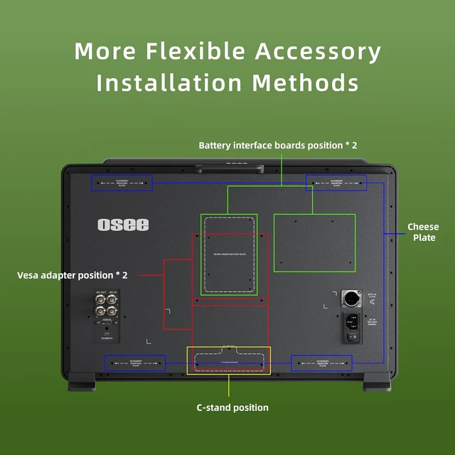 Alt view image 3 of 6 - Mega 22S 22inch Ultra Bright HDR Field Production Monitor VMKit with Sunhood Battery Plate Cstand Adapter Custom Foam Mold