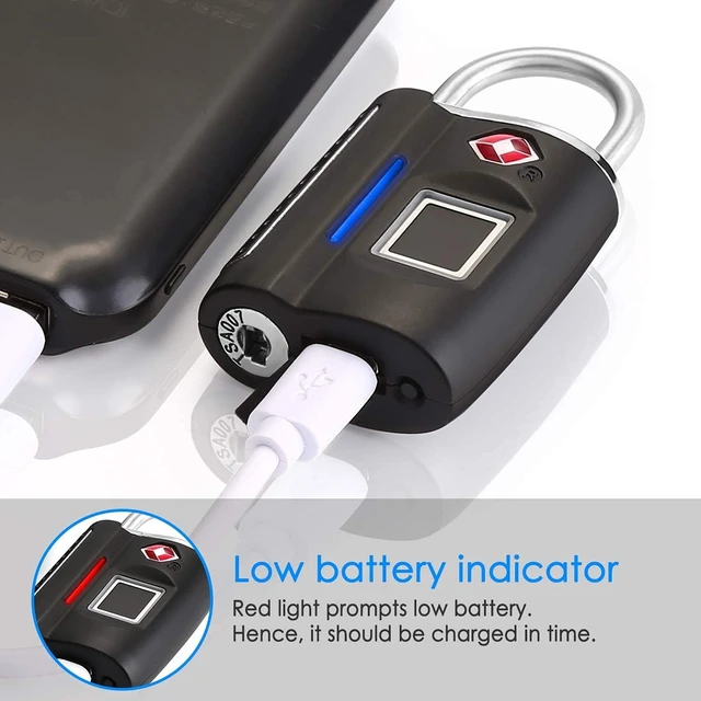 Alt view image 4 of 7 - Fingerprint Lock, TSA Approved Smart Digital Locker Lock for Gym, Luggage, Travel, House Door, Suitcase, Backpack, School, Bike,Office, Keyless