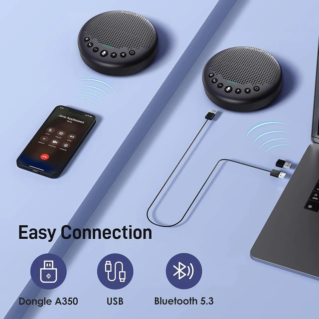 Alt view image 2 of 7 - Luna Plus Conference Speaker and Microphone w/ 8 Mics, 360° Voice Pickup