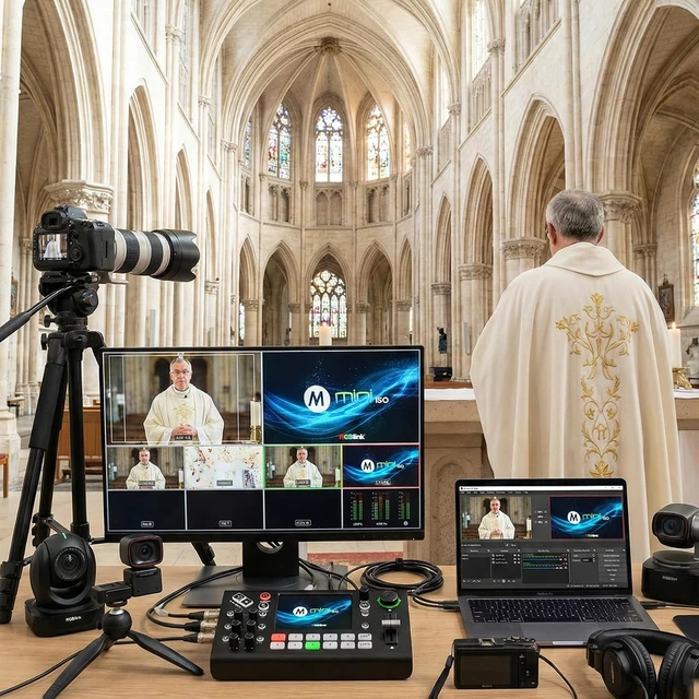 Alt view image 5 of 7 - mini-ISO Video Switcher, SDI & HDMI Video Mixer for Live Streaming
Mix 4x 4K HDMI & 4x SDI IN for Multi-Camera Live Production, 1080p HDMI Out, Direct PTZ Control , NDI & 4-Platform Streaming