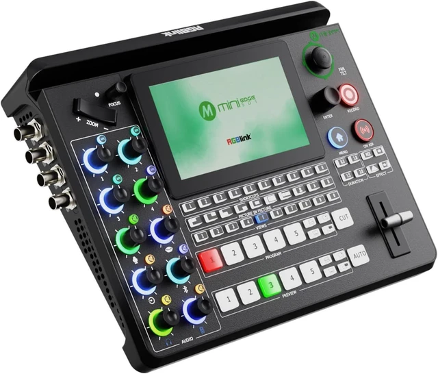 Main image of mini-Edge SDI Video Switcher, 4 HDMI/4 SDI, NDI, XLR
4K In/1080p Out, Multi-Cam Live Streaming Switcher for Church, PTZ Control, Recording, 8-Ch Audio Mix,4-Platform Streaming