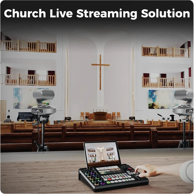 Alt view image 3 of 6 - 4K PTZ Camera HDMI, AI Auto-Tracking, 10X Optical Zoom, USB3.0 LAN HDMI PTZ Camera for Church Worship Education Conference Events, RGB10X-UUAI-BK(Real 4K Output