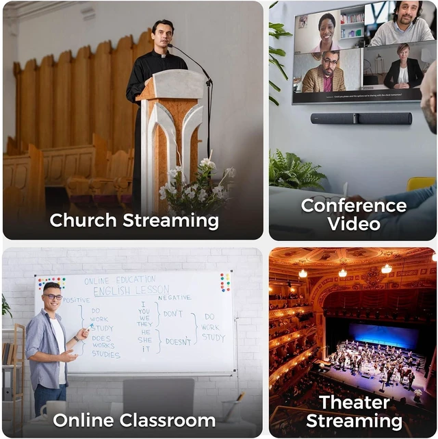 Alt view image 4 of 6 - 4K PTZ Camera HDMI, AI Auto-Tracking, 10X Optical Zoom, USB3.0 LAN HDMI PTZ Camera for Church Worship Education Conference Events, RGB10X-UUAI-BK(Real 4K Output