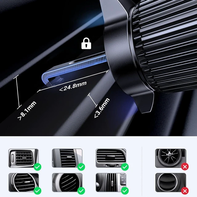 Alt view image 2 of 7 - MagSafe Car Phone Mount, Magnetic Air Vent Holder for iPhone 18
Strong Magnetic Hold with N52 Magnets, Hands-Free Car Phone Holder, Compatible with iPhone Duo 18 17 16 15 14 Pro Max, Black