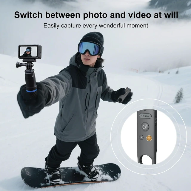 Alt view image 7 of 7 - Wireless Bluetooth Remote Control for Insta360/GoPro Action Cameras
Compatible with Insta360 ACE/ACE PRO1/2/X2/X3/X4/X4 Air/X5/GO 3/3S, GoPro 13/12/11/10/9/8, For Vlogging, Cycling for DJI